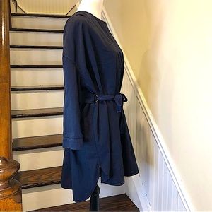 LUCKY BRAND Navy Blue Long Sleeve Belted Tunic Sz Medium NWT